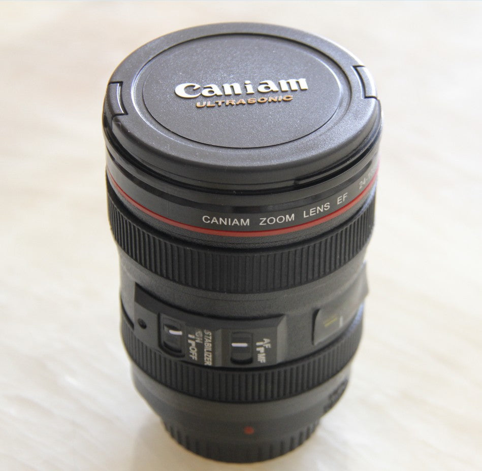 New Coffee Lens Emulation Camera Mug Beer mug Wine With Lid Black Plastic Cup&Caniam Logo Mugs tazas cafe - CARYMEN