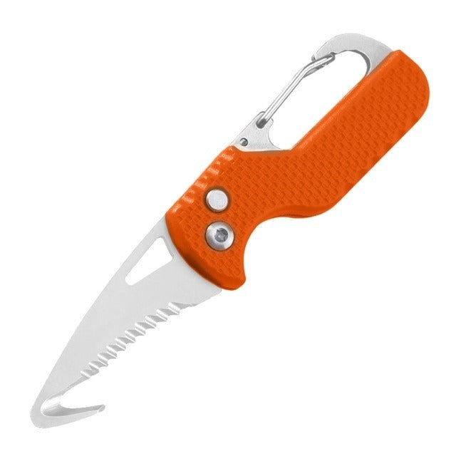 Portable Multifunctional Express Parcel Knife, Keychain, Serrated Hook, Carry-on Unpacking, Emergency Survival Tool Box Opener - CARYMEN