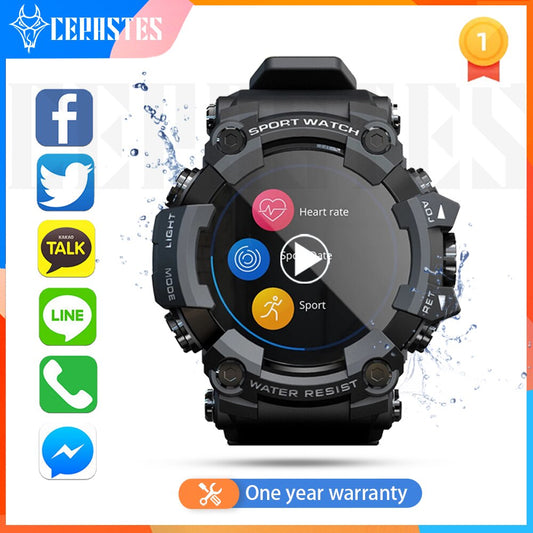 LOKMAT ATTACK Full Touch Screen Fitness Tracker Smart Watch Men Heart Rate Monitor Blood Pressure Smartwatch For Android ios - CARYMEN