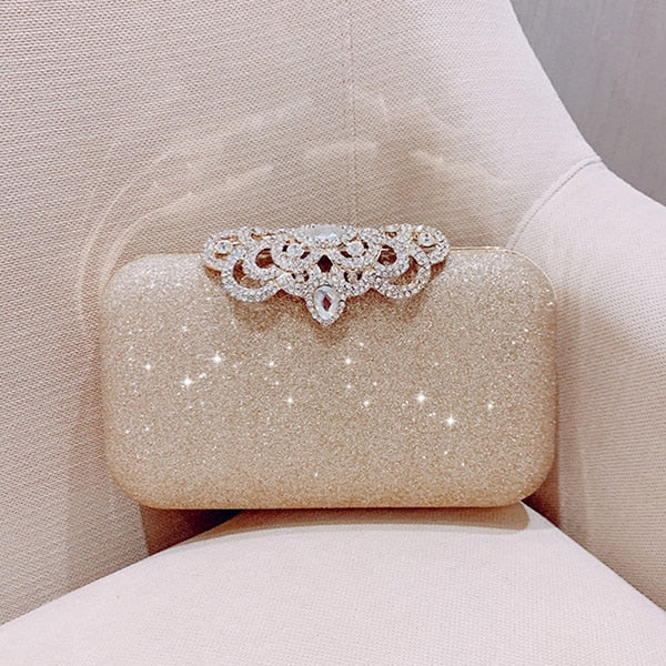 Meloke new fashion Sequined Scrub Clutch Women&#39;s Evening Bags Bling Day Clutches Gold Wedding Purse Female Handbag MN2023