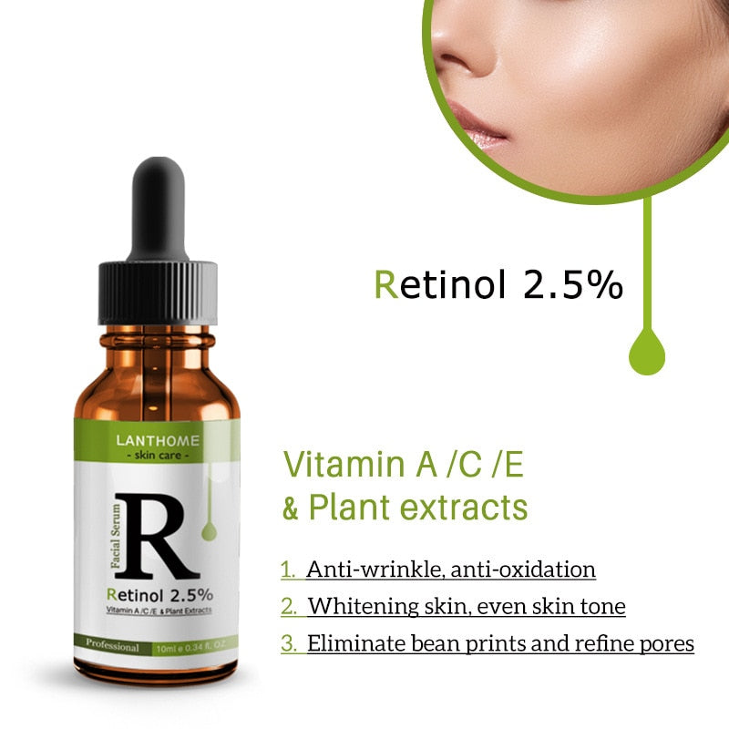 Retinol Serum Anti Wrinkle Fade Dark Spots Vitamin C Facial Serum