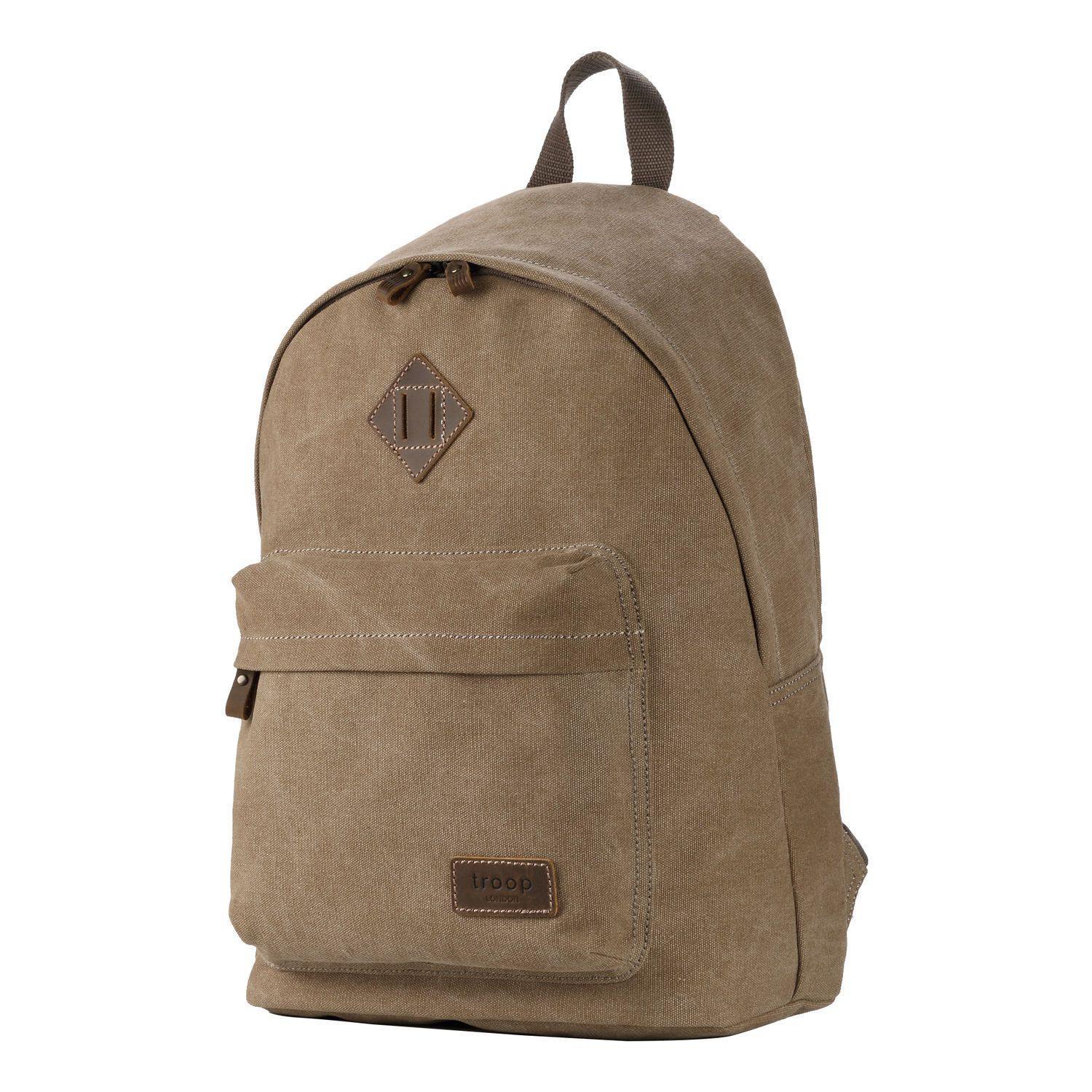 TRP0384 Troop London Heritage Canvas Backpack, Casual Daypack - CARYMEN