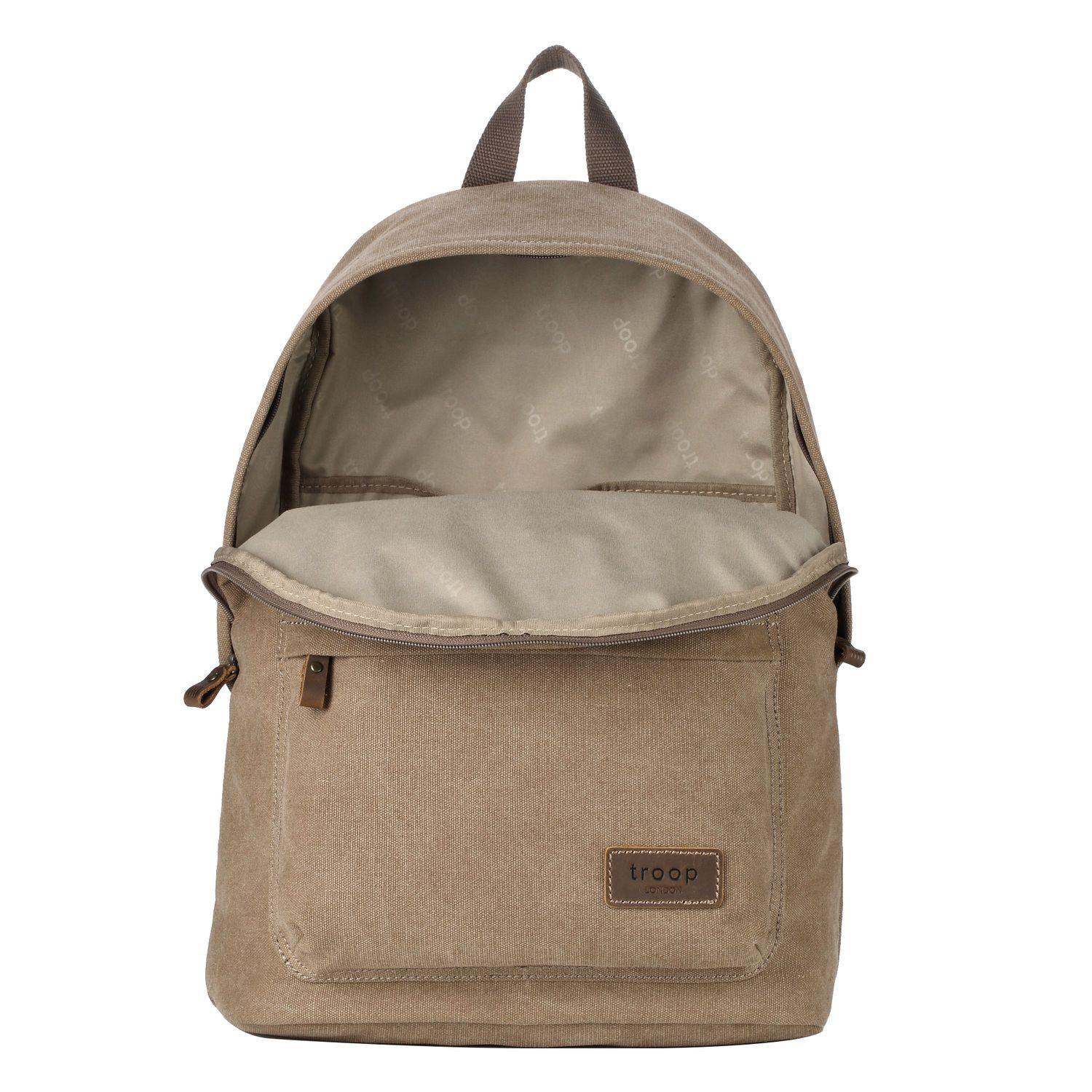 TRP0384 Troop London Heritage Canvas Backpack, Casual Daypack - CARYMEN