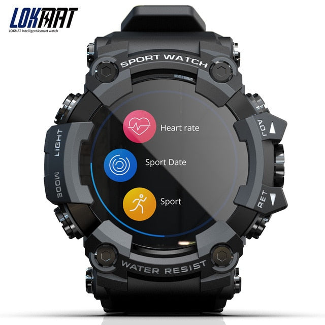 LOKMAT ATTACK Full Touch Screen Fitness Tracker Smart Watch Men Heart Rate Monitor Blood Pressure Smartwatch For Android ios - CARYMEN