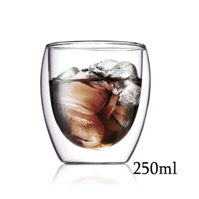 INS Coffee Mug Double Wall Milk Cup Cute Glass Creative Kawaii Juice Vaso Gato Oso Taza Doble Cristal Valentine&#39;s Day Gift - CARYMEN