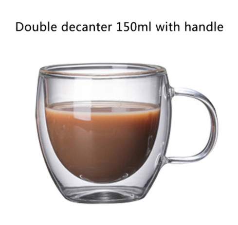 INS Coffee Mug Double Wall Milk Cup Cute Glass Creative Kawaii Juice Vaso Gato Oso Taza Doble Cristal Valentine&#39;s Day Gift - CARYMEN