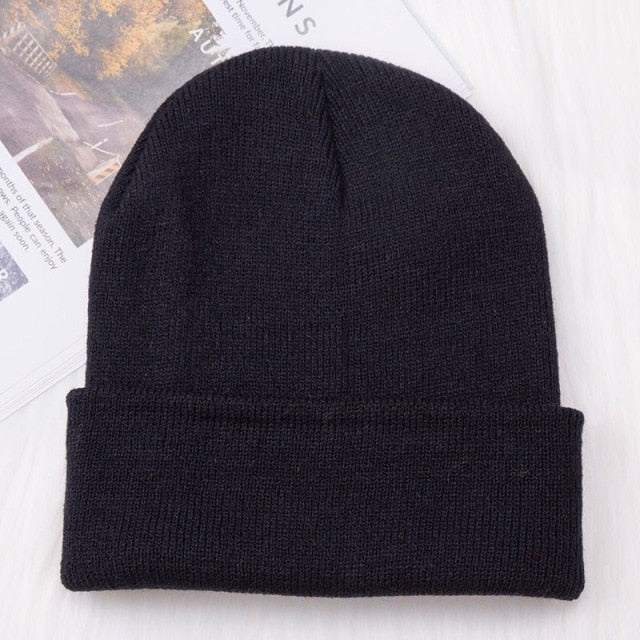 New Winter Beanie Hat for Women Men Embroider Logo Sew Letter Warm Knitted Autumn Skullies Unisex Ladies Gorro Female Cap Bonnet - CARYMEN