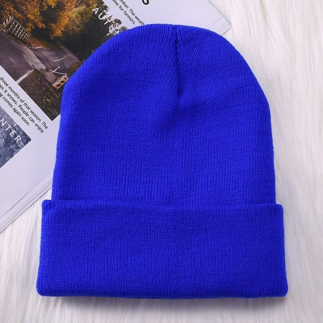 New Winter Beanie Hat for Women Men Embroider Logo Sew Letter Warm Knitted Autumn Skullies Unisex Ladies Gorro Female Cap Bonnet - CARYMEN