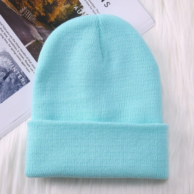 New Winter Beanie Hat for Women Men Embroider Logo Sew Letter Warm Knitted Autumn Skullies Unisex Ladies Gorro Female Cap Bonnet - CARYMEN