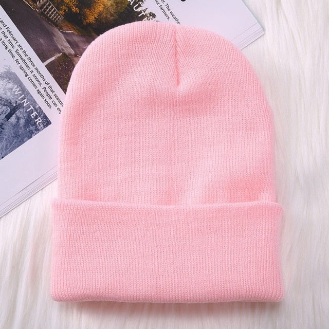 New Winter Beanie Hat for Women Men Embroider Logo Sew Letter Warm Knitted Autumn Skullies Unisex Ladies Gorro Female Cap Bonnet - CARYMEN