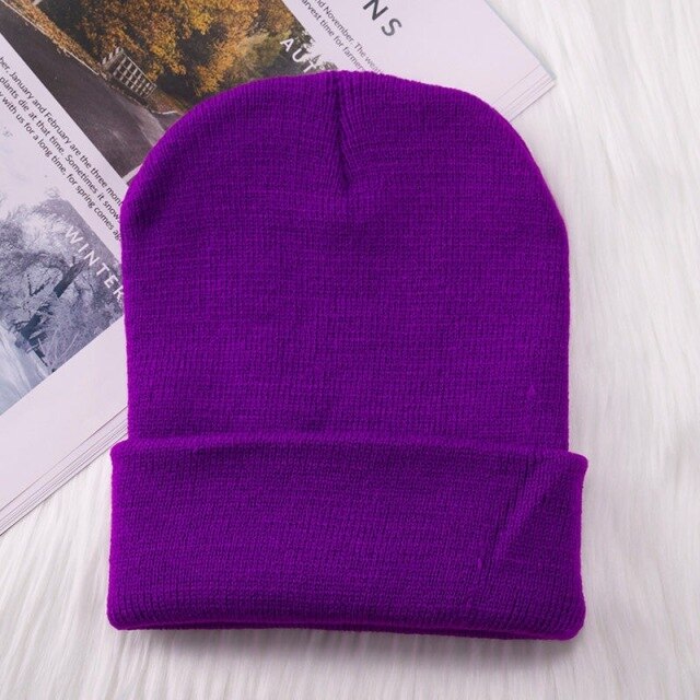 New Winter Beanie Hat for Women Men Embroider Logo Sew Letter Warm Knitted Autumn Skullies Unisex Ladies Gorro Female Cap Bonnet - CARYMEN