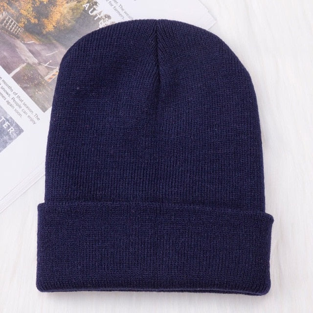 New Winter Beanie Hat for Women Men Embroider Logo Sew Letter Warm Knitted Autumn Skullies Unisex Ladies Gorro Female Cap Bonnet - CARYMEN