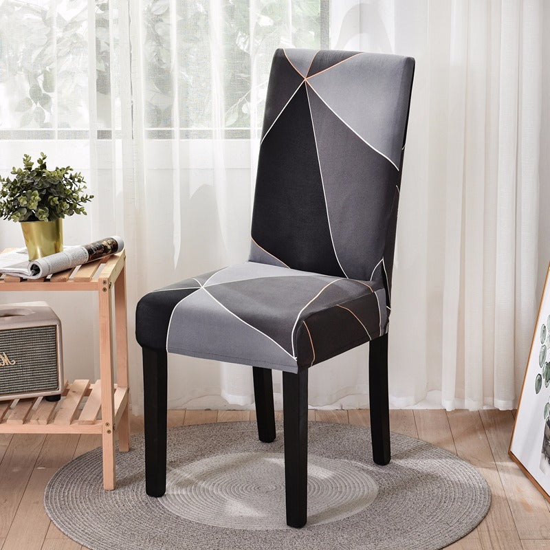 Geometric Dining Chair Cover Spandex Elastic Chair Slipcover Case Stretch Chair Covers for Wedding Hotel Banquet Dining Room - CARYMEN