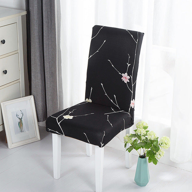 Geometric Dining Chair Cover Spandex Elastic Chair Slipcover Case Stretch Chair Covers for Wedding Hotel Banquet Dining Room - CARYMEN