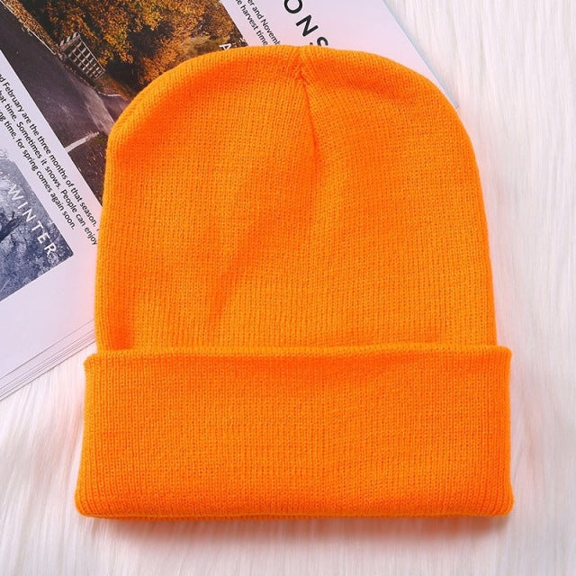 New Winter Beanie Hat for Women Men Embroider Logo Sew Letter Warm Knitted Autumn Skullies Unisex Ladies Gorro Female Cap Bonnet - CARYMEN