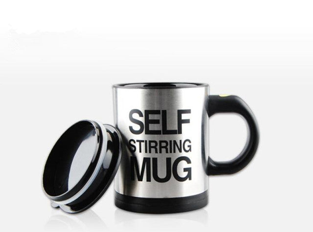 5 Colors Lazy Tazas Self Stirring Mug Coffee Cup Smart Stainless Steel Mugs Copos Inox Tea Cup - CARYMEN