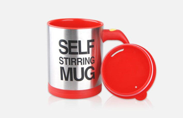 5 Colors Lazy Tazas Self Stirring Mug Coffee Cup Smart Stainless Steel Mugs Copos Inox Tea Cup - CARYMEN