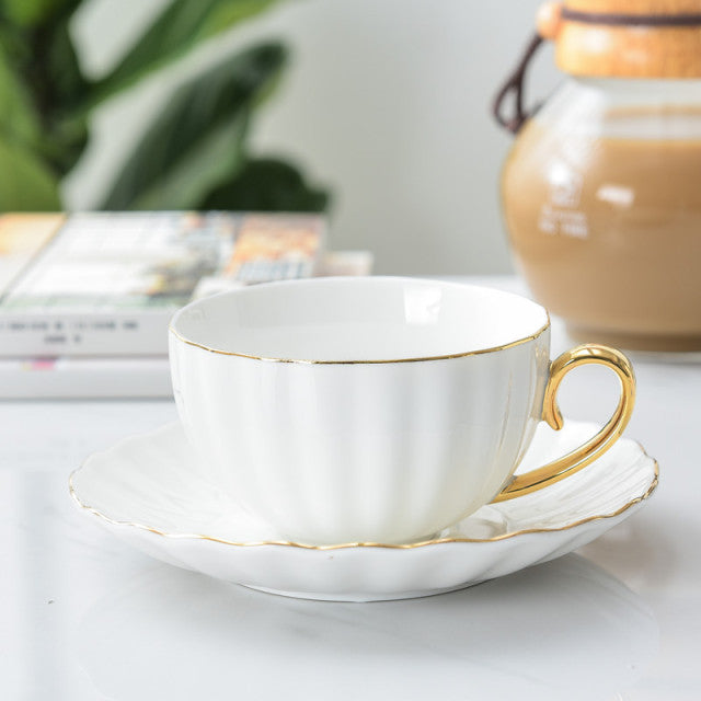 Pink Cute Creative Porcelain Cup and Saucer Ceramics Simple Tea Sets Modern Design Coffee Cups Tazas Para Cafe - CARYMEN