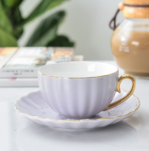 Pink Cute Creative Porcelain Cup and Saucer Ceramics Simple Tea Sets Modern Design Coffee Cups Tazas Para Cafe - CARYMEN