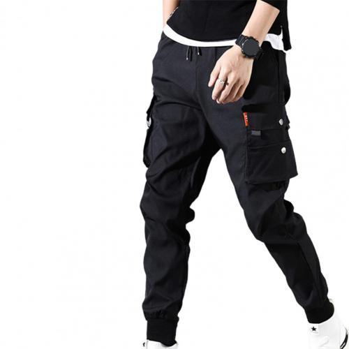 Hot！Autumn Men Pants Hip Hop Harem Joggers Pants 2021New Male Trousers Mens Solid Multi-pocket Cargo Pants Skinny Fit Sweatpants - CARYMEN