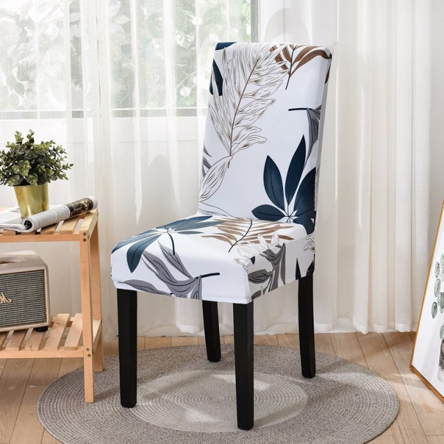 Geometric Dining Chair Cover Spandex Elastic Chair Slipcover Case Stretch Chair Covers for Wedding Hotel Banquet Dining Room - CARYMEN