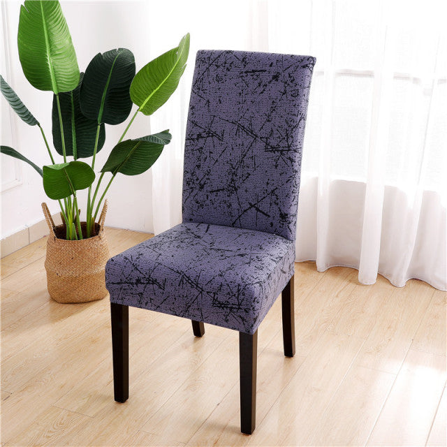 Geometric Dining Chair Cover Spandex Elastic Chair Slipcover Case Stretch Chair Covers for Wedding Hotel Banquet Dining Room - CARYMEN