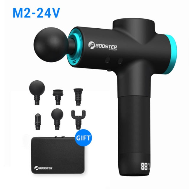 BOOSTER M2-12V LCD Display Massage Gun Professional Deep Muscle Massager Pain Relief Body Relaxation Fascial Gun Fitness - CARYMEN