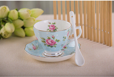 170ML, fine bone china coffee cup and saucer and spoon, funny fashion design, zakka tazas cafe espresso cup, european coffee mug - CARYMEN