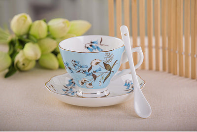 170ML, fine bone china coffee cup and saucer and spoon, funny fashion design, zakka tazas cafe espresso cup, european coffee mug - CARYMEN