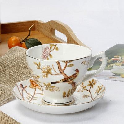 170ML, fine bone china coffee cup and saucer and spoon, funny fashion design, zakka tazas cafe espresso cup, european coffee mug - CARYMEN