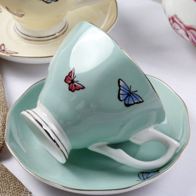 170ML, fine bone china coffee cup and saucer and spoon, funny fashion design, zakka tazas cafe espresso cup, european coffee mug - CARYMEN