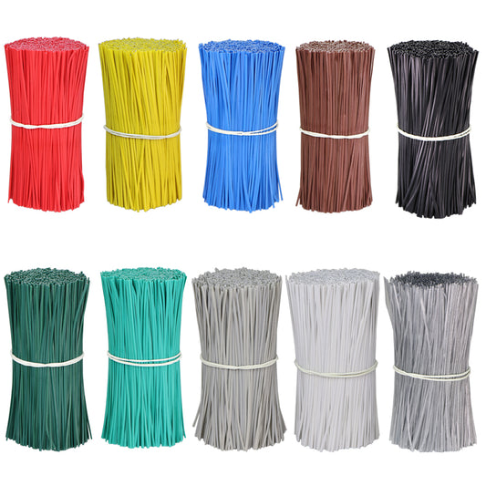 100PCS Oblate Gardening Cable Ties Reusable Iron Wire Twist Tie for Flower Plant Climbing Vines Multifunction Coated Fix Strings - CARYMEN