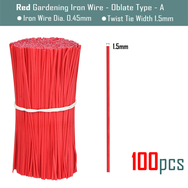 100PCS Oblate Gardening Cable Ties Reusable Iron Wire Twist Tie for Flower Plant Climbing Vines Multifunction Coated Fix Strings - CARYMEN