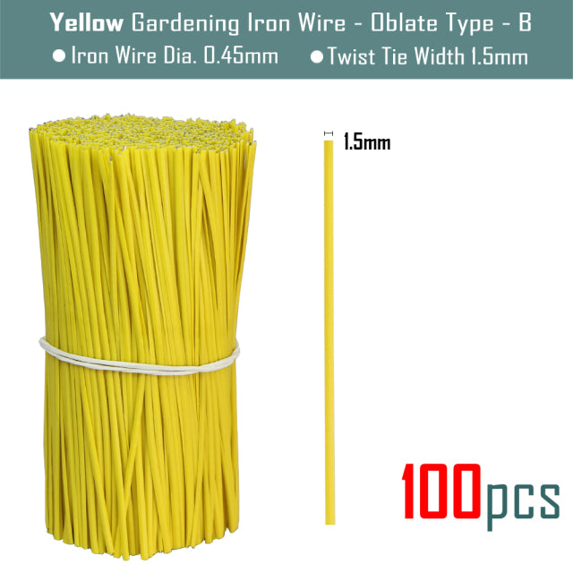 100PCS Oblate Gardening Cable Ties Reusable Iron Wire Twist Tie for Flower Plant Climbing Vines Multifunction Coated Fix Strings - CARYMEN