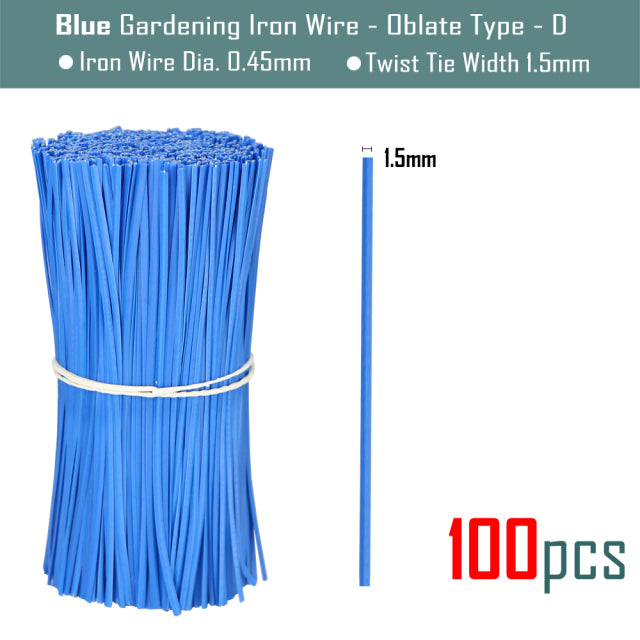 100PCS Oblate Gardening Cable Ties Reusable Iron Wire Twist Tie for Flower Plant Climbing Vines Multifunction Coated Fix Strings - CARYMEN