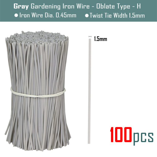 100PCS Oblate Gardening Cable Ties Reusable Iron Wire Twist Tie for Flower Plant Climbing Vines Multifunction Coated Fix Strings - CARYMEN