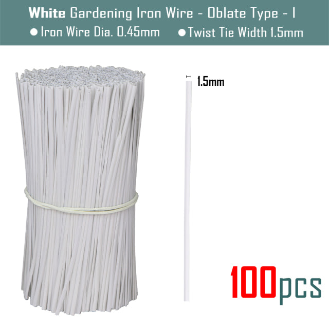 100PCS Oblate Gardening Cable Ties Reusable Iron Wire Twist Tie for Flower Plant Climbing Vines Multifunction Coated Fix Strings - CARYMEN