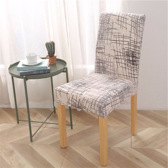 Geometric Dining Chair Cover Spandex Elastic Chair Slipcover Case Stretch Chair Covers for Wedding Hotel Banquet Dining Room - CARYMEN