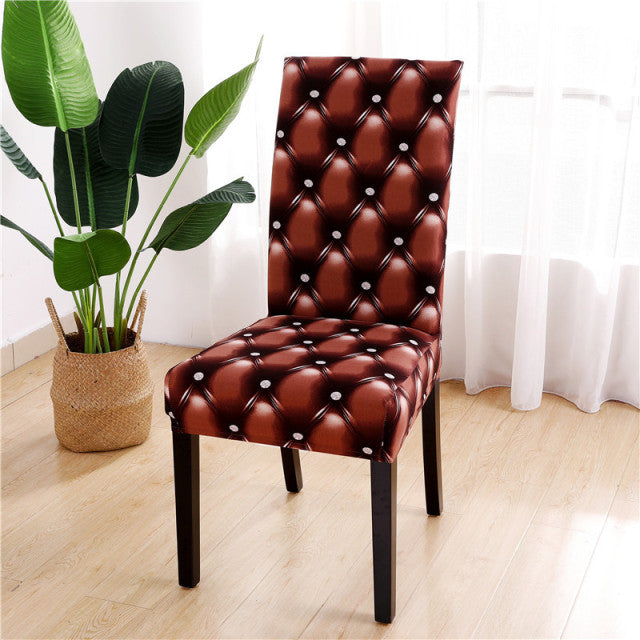 Geometric Dining Chair Cover Spandex Elastic Chair Slipcover Case Stretch Chair Covers for Wedding Hotel Banquet Dining Room - CARYMEN