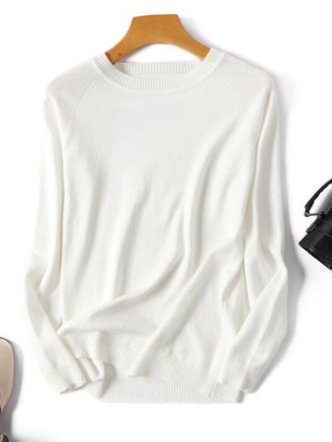 2022 Autumn Winter Long Sleeve Striped Pullover Women Sweater Knitted Sweaters O-Neck Tops Korean Pull Femme Jumper Female White - CARYMEN