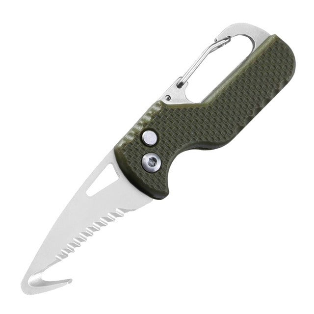 Portable Multifunctional Express Parcel Knife, Keychain, Serrated Hook, Carry-on Unpacking, Emergency Survival Tool Box Opener - CARYMEN