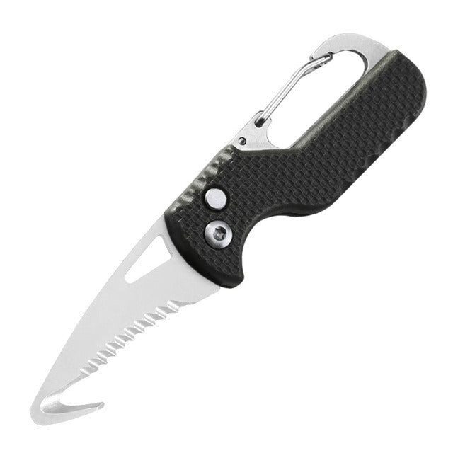 Portable Multifunctional Express Parcel Knife, Keychain, Serrated Hook, Carry-on Unpacking, Emergency Survival Tool Box Opener - CARYMEN