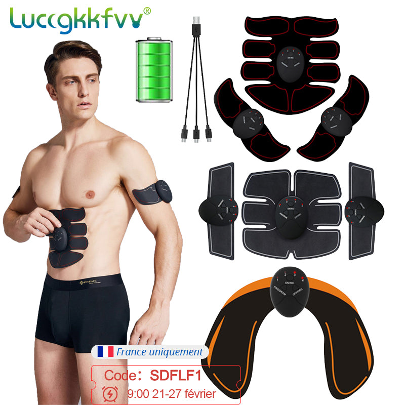 Electric Muscle Stimulator EMS Wireless Buttocks Hip Trainer Abdominal ABS Stimulator Fitness Body Slimming Massager - CARYMEN