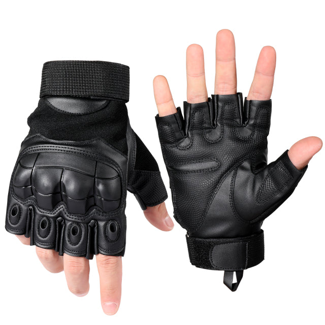 Touch Screen Tactical Gloves PU Leather Army Military Combat Airsoft Sports Cycling Paintball Hunting Full Finger Glove Men - CARYMEN