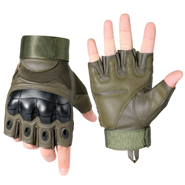 Touch Screen Tactical Gloves PU Leather Army Military Combat Airsoft Sports Cycling Paintball Hunting Full Finger Glove Men - CARYMEN