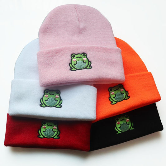 2022 Frog Hat Beanies Bonnet Hats for Women Men Beanie Chapeau Femme Cap Gorras Para Mujer Hip Hop Caps Gorro Gorros De Lana - CARYMEN