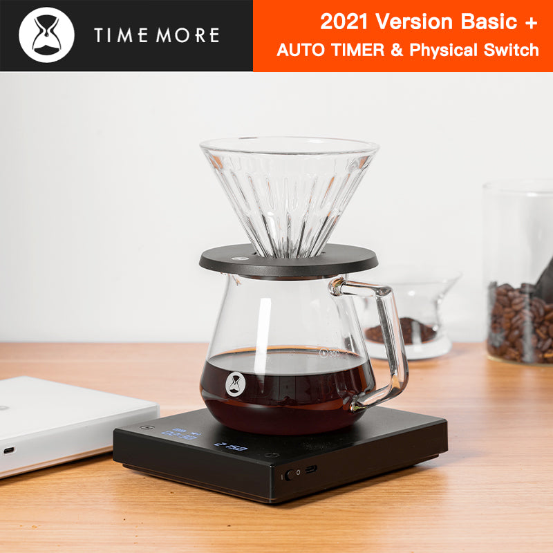 TIMEMORE 2021 Black Mirror Basic+ Electronic Scale Built-in Auto Timer Pour Over Espresso Smart Coffee Scale Kitchen Scales 2kg - CARYMEN